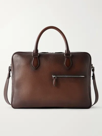 Berluti F088 Leather Briefcase In Brown