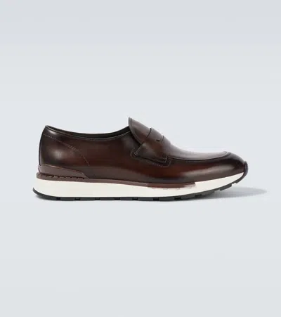 Berluti Loafers Fast Track Aus Leder In Braun