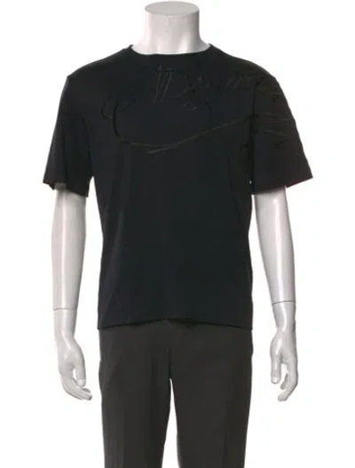 Pre-owned Berluti Graphic Print Crew Neck T-shirt In Black