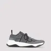Berluti Gray Shadow Leather-trimmed Sneakers With Sock-like Fit In Gray