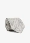 Berluti Jacquard Scritto Silk Tie In Beige