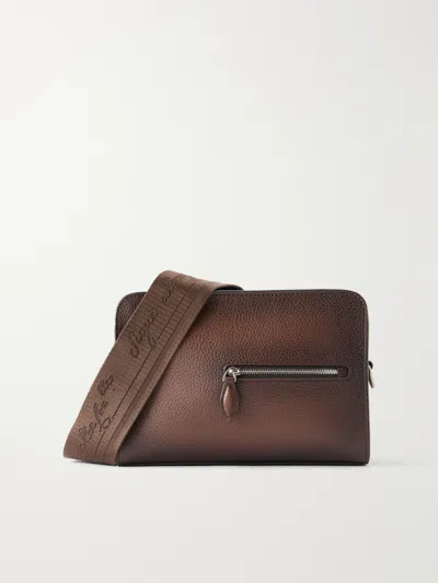 Berluti Journalier Xs Leather Messenger Bag In Brown