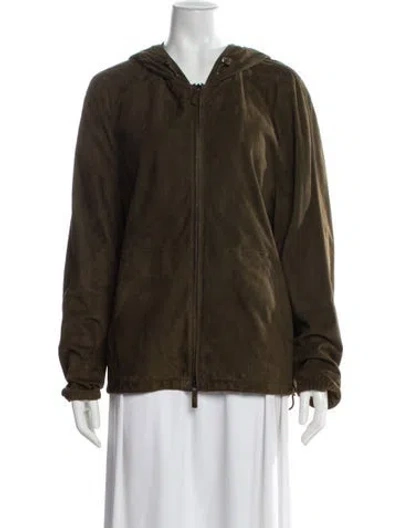 Pre-owned Berluti Lambskin Bomber Jacket In Brown
