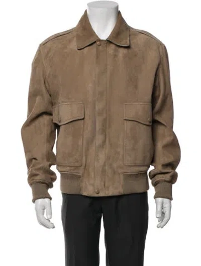 Pre-owned Berluti Lambskin Bomber Jacket In Brown