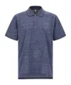 Berluti Printed Polo Shirt With Collar And Slits In Blue