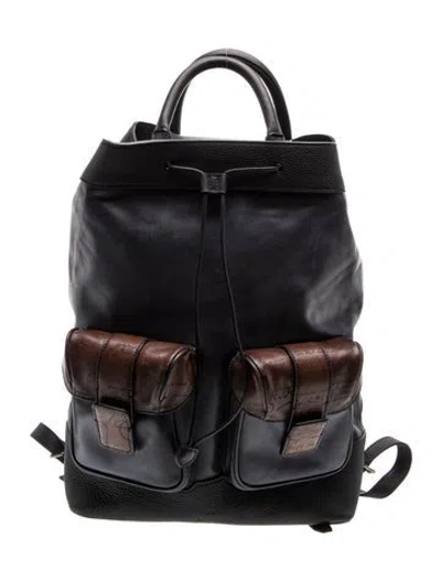 Pre-owned Berluti Leather Backpack In Black