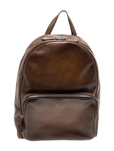 Pre-owned Berluti Leather Backpack In Brown