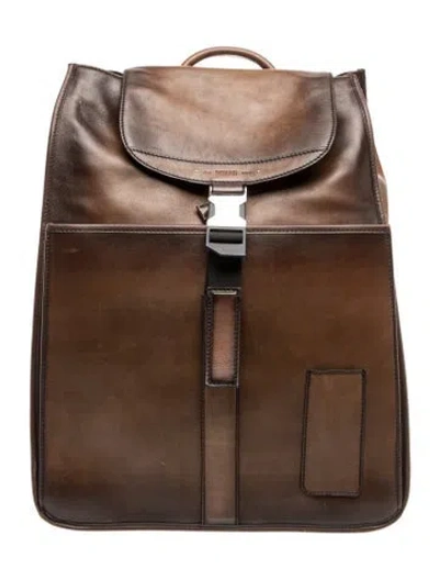 Pre-owned Berluti Leather Backpack In Brown