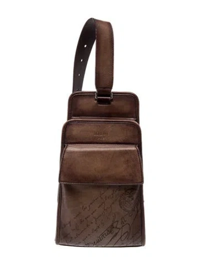 Pre-owned Berluti Leather Belt Bag In Brown