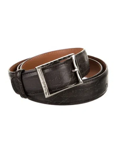 Pre-owned Berluti Leather Belt In Black