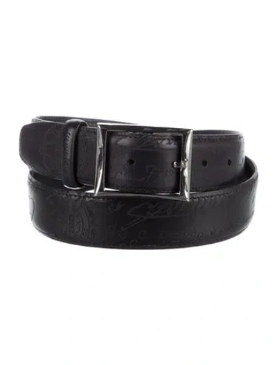 Pre-owned Berluti Leather Belt In Black