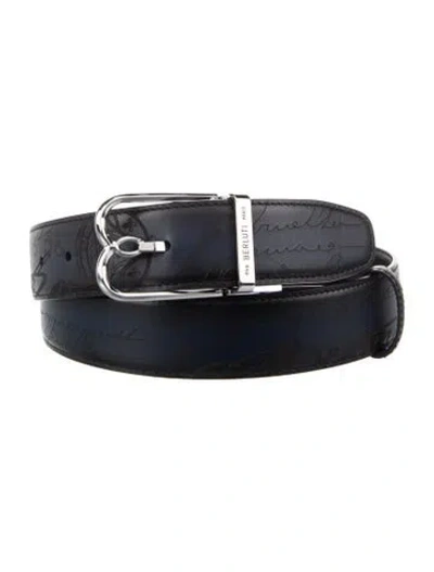 Pre-owned Berluti Leather Belt In Black/blue