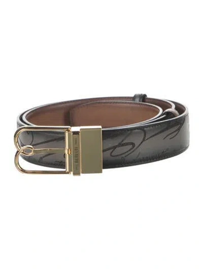 Pre-owned Berluti Leather Belt In Grey