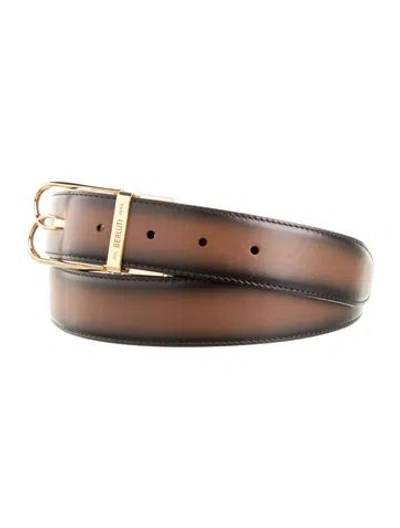 Pre-owned Berluti Leather Belt Kit In Black