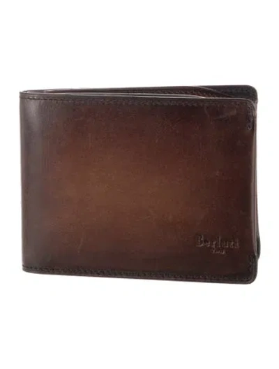 Pre-owned Berluti Leather Bifold Wallet In Brown