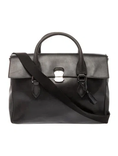 Pre-owned Berluti Leather Briefcase In Black/grey