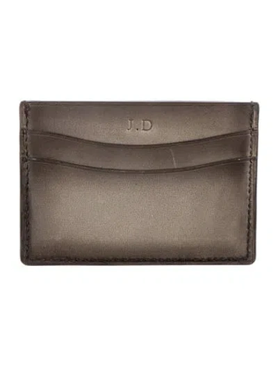 Pre-owned Berluti Leather Card Holder In Grey