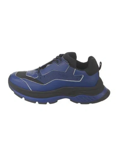 Pre-owned Berluti Leather Chunky Sneakers In Black/blue