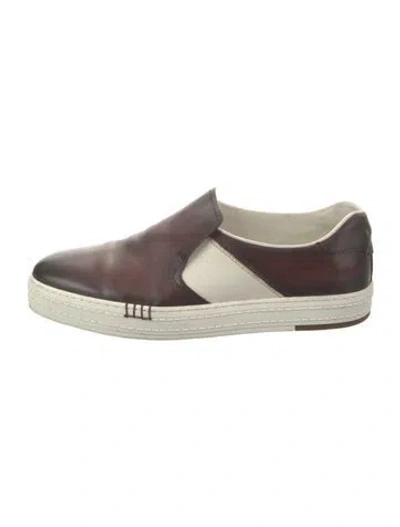 Pre-owned Berluti Leather Colorblock Pattern Monk Straps In Brown