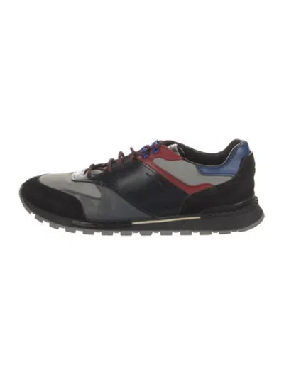 Pre-owned Berluti Leather Colorblock Pattern Sneakers In Black