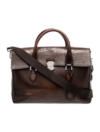 Pre-owned Berluti Leather Crossbody Bag In Brown
