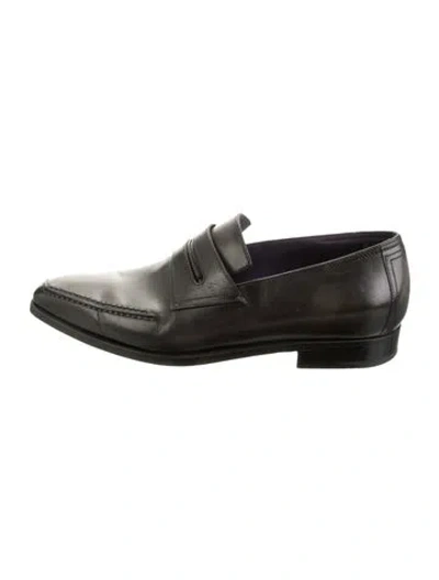 Pre-owned Berluti Leather Dress Loafers In Black