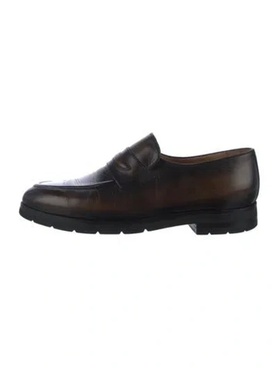 Pre-owned Berluti Leather Dress Loafers In Brown