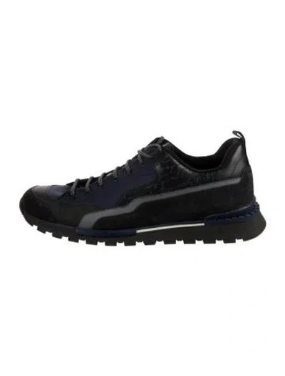 Pre-owned Berluti Leather Graphic Print Athletic Sneakers In Black