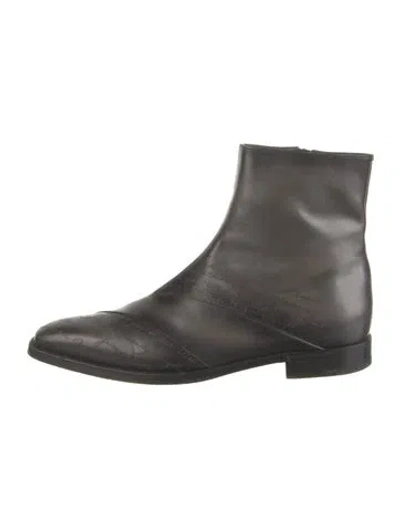 Pre-owned Berluti Leather Graphic Print Boots In Black