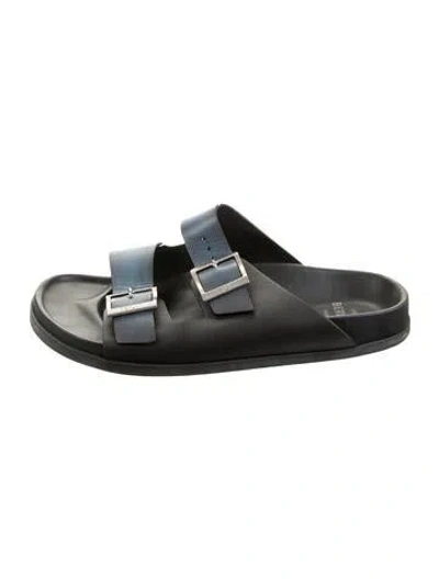 Pre-owned Berluti Leather Graphic Print Sandals In Blue