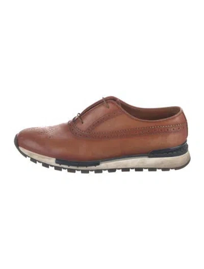 Pre-owned Berluti Leather Lasercut Accents Brogues In Brown