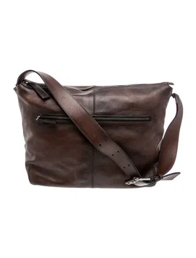 Pre-owned Berluti Leather Messenger Bag In Brown