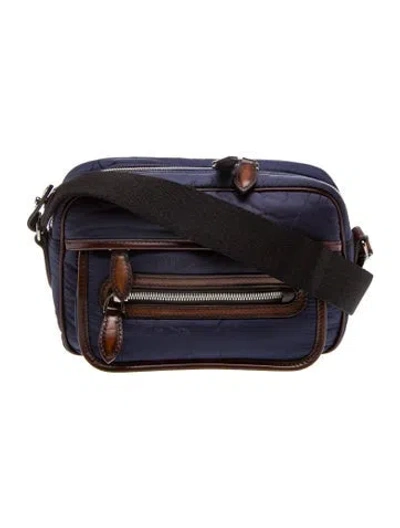 Pre-owned Berluti Leather Messenger Bag W/ Tags In Blue