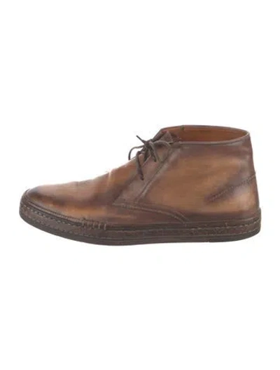 Pre-owned Berluti Leather Moccasins In Brown