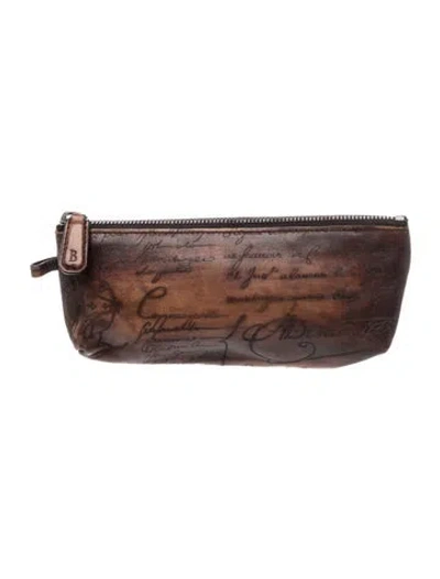 Pre-owned Berluti Leather Pouch In Brown