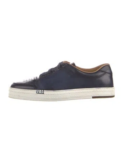 Pre-owned Berluti Leather Sneakers In Blue