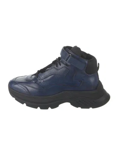 Pre-owned Berluti Leather Sneakers In Blue