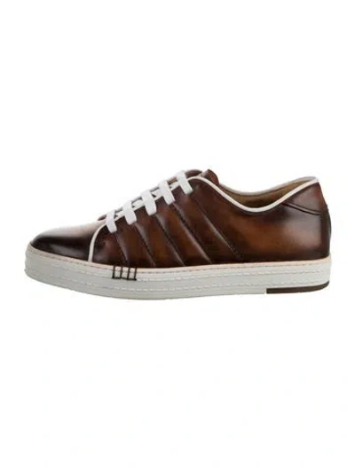 Pre-owned Berluti Leather Sneakers In Brown