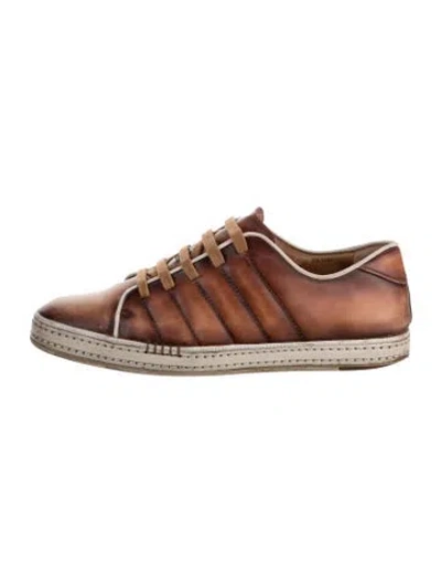 Pre-owned Berluti Leather Sneakers In Brown