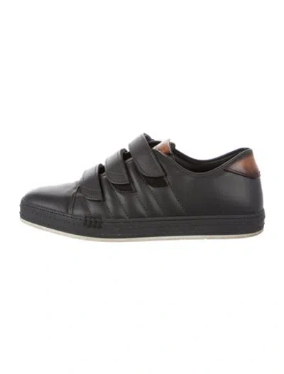 Pre-owned Berluti Leather Sneakers In Gray
