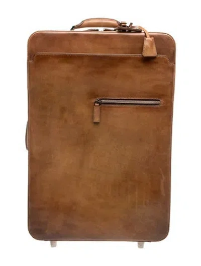 Pre-owned Berluti Leather Suitcase In Brown