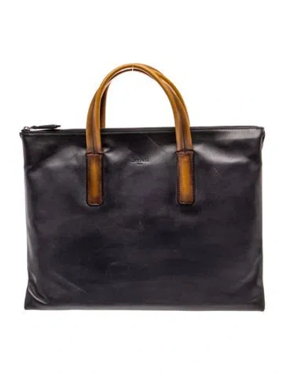Pre-owned Berluti Leather Tote In Black