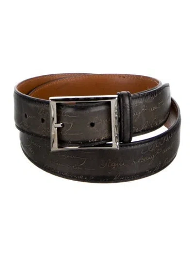 Pre-owned Berluti Leather Waist Belt In Black