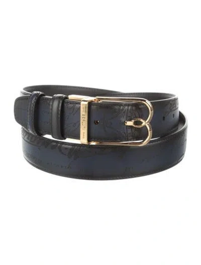 Pre-owned Berluti Leather Waist Belt In Blue