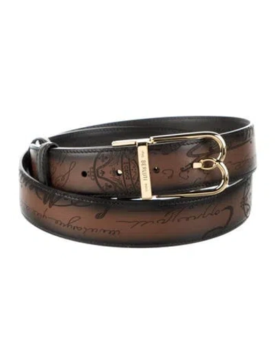 Pre-owned Berluti Leather Waist Belt In Brown