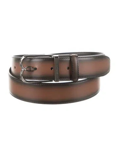 Pre-owned Berluti Leather Waist Belt In Brown