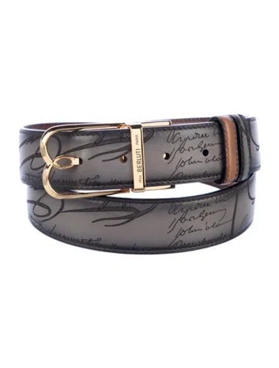 Pre-owned Berluti Leather Waist Belt In Brown