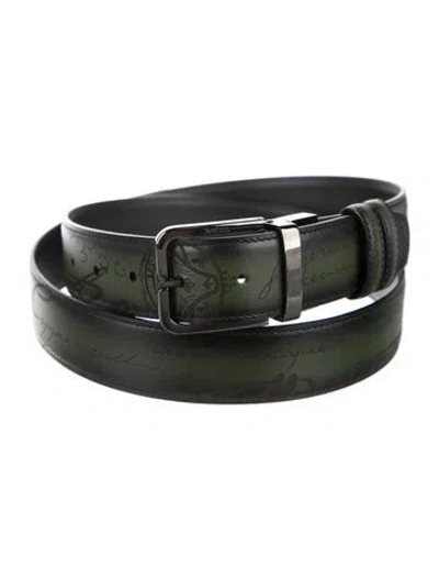 Pre-owned Berluti Leather Waist Belt In Green