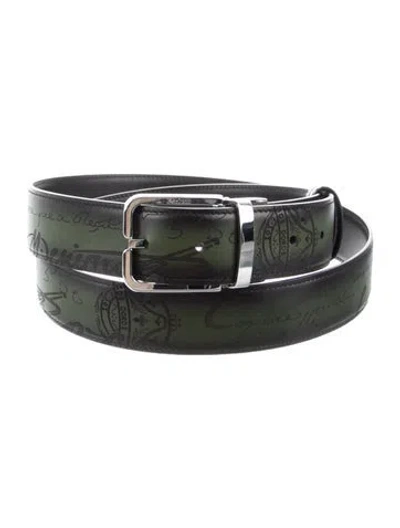 Pre-owned Berluti Leather Waist Belt In Green