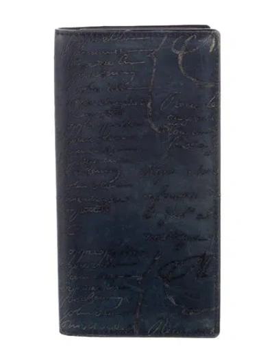 Pre-owned Berluti Leather Wallet In Blue